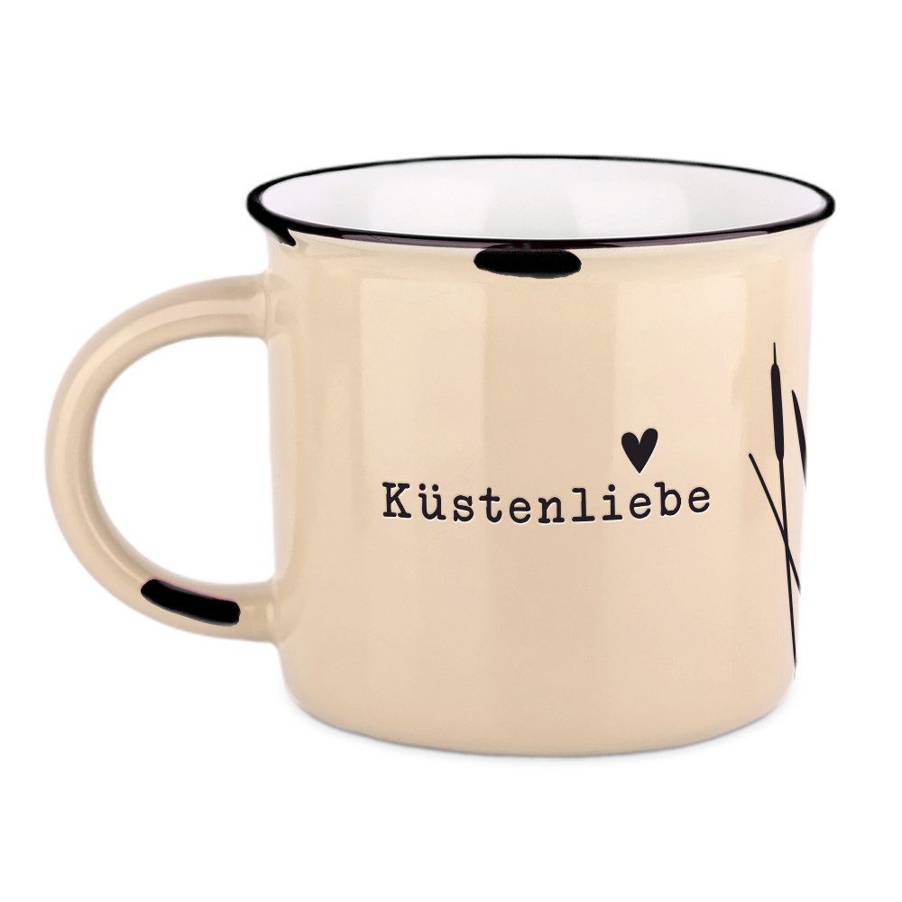 Grafik Werkstatt Tasse Vintage Tasse "Küstenliebe", 1-tlg., Porzellan, Tiefgeprägter Schriftzug