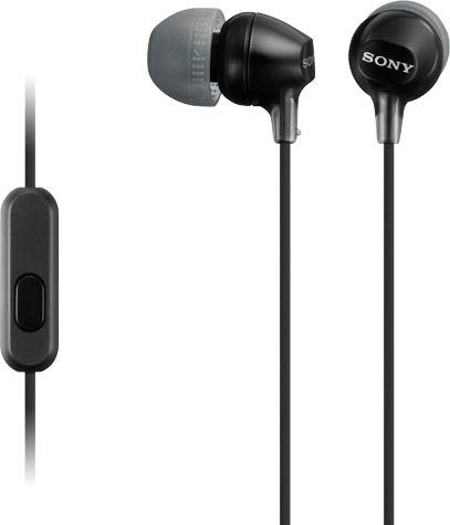 Sony MDR-EX15AP In-Ear-Kopfhörer Fernbedienung) (Rauschunterdrückung, Schwarz mit