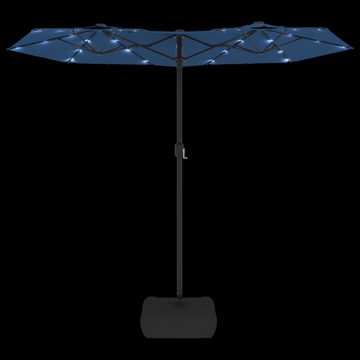 furnicato Sonnenschirm Doppelsonnenschirm mit LEDs Azurblau 316x240 cm