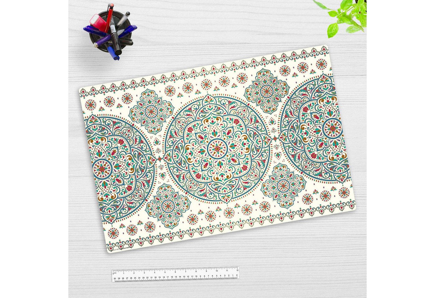 Thumbnail - cover-your-desk.de Schreibtischunterlage abwaschbar - Orientalisches Muster - premium Vinyl - Made in Germany, (1 tlg)