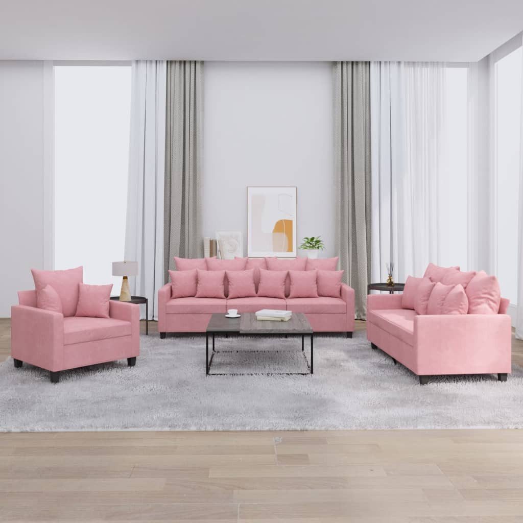 vidaXL Sofa, 3-tlg. Sofagarnitur mit Kissen günstig online kaufen