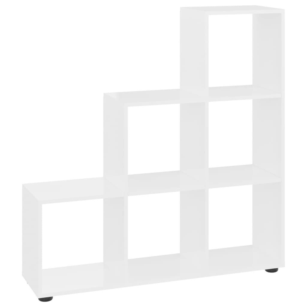 vidaXL Bücherregal Treppenregal Hochglanz-Weiß 107 cm günstig online kaufen