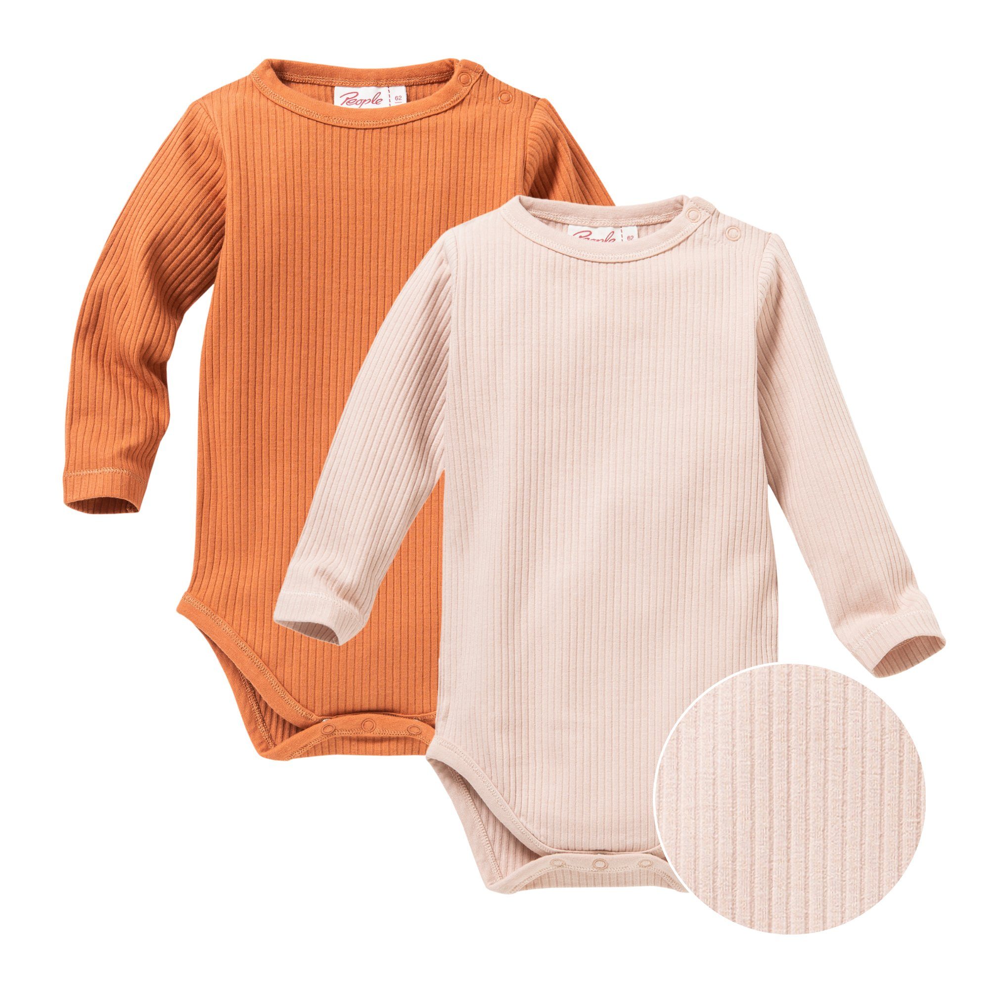 Baumwolle People Stück für Rose/Terracotta Jungs, Bio 2 Mädchen Organic Langarmbody und Wear