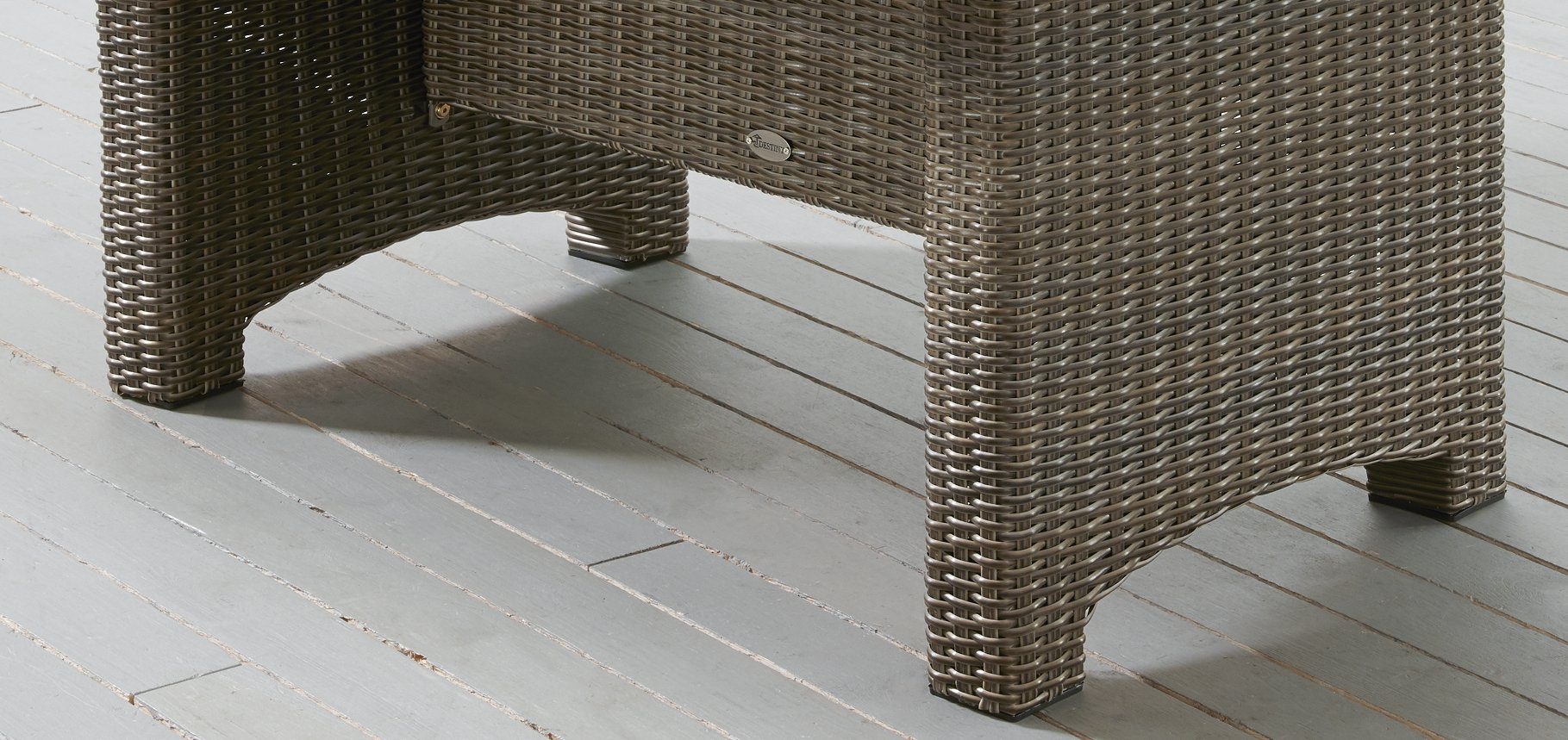 Destiny Gartentisch LUNA, 165x90/200x100 x 75 cm, rechteckig, aufgelegte Glasplatte