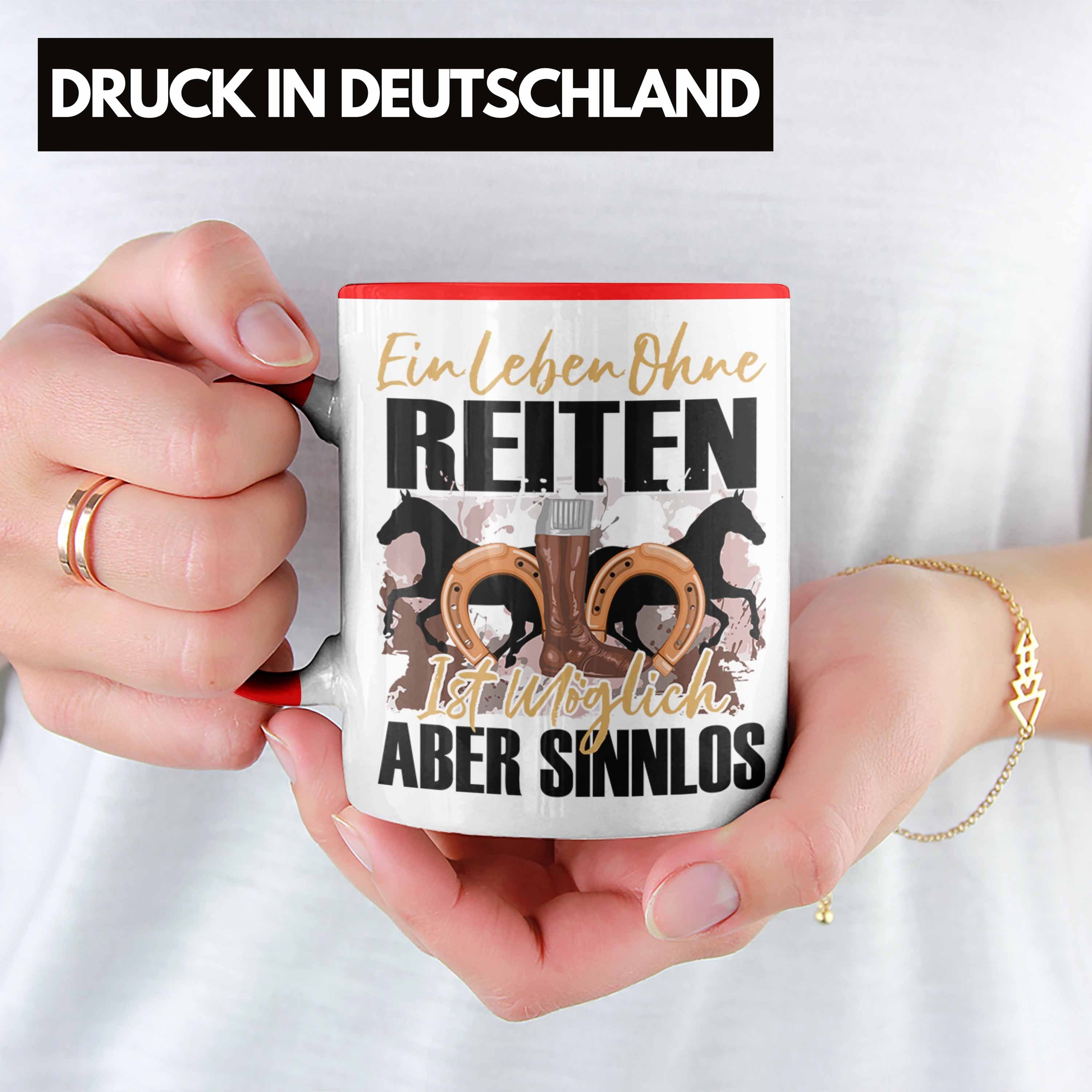 Pferde Tasse Geschenkide Spruch Mädchen Tasse Rot Reiterin Geschenk - Trendation Trendation