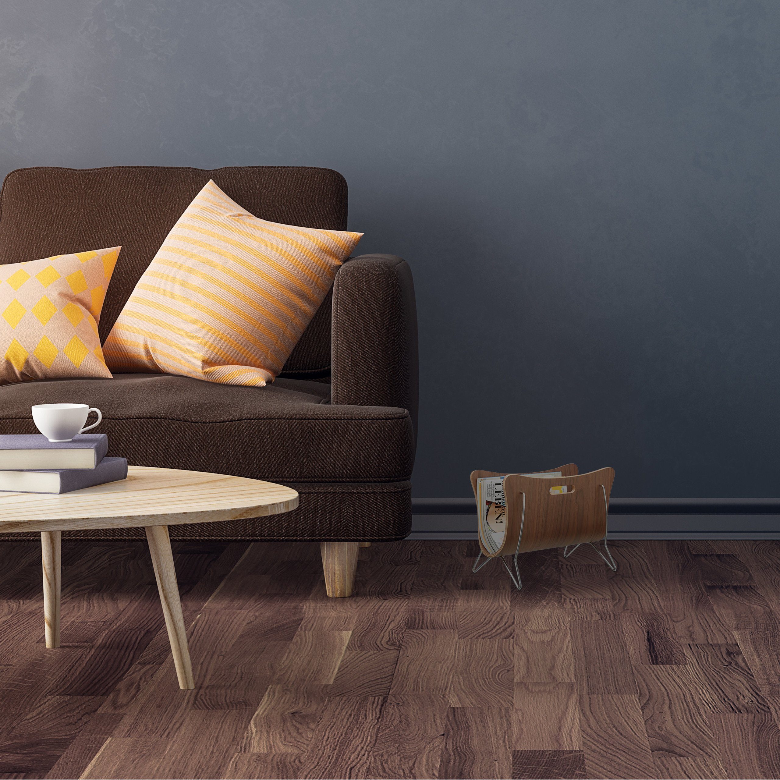 relaxdays Zeitungsständer aus Holz braun geboge günstig online kaufen