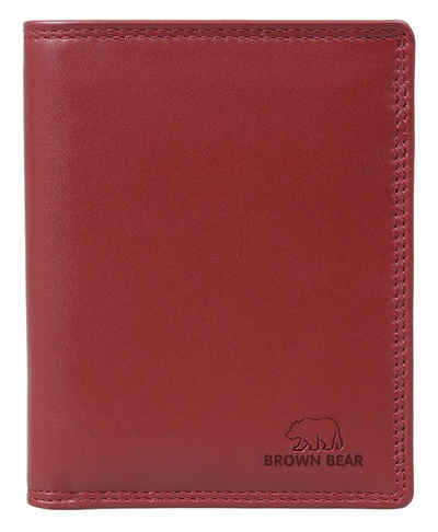 Brown Bear Kartenetui Classic 8015 - 9 Kartenfächer Echtleder, kein Münzfach KFZ-Schein 4 Ausweisfächer Rot