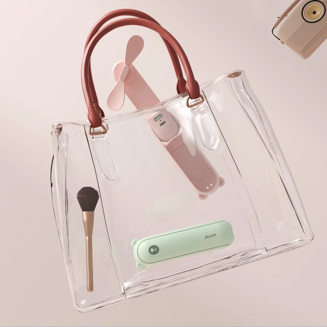 Jisulife Handventilator Life8, 3-in-1: Ventilator, Taschenlampe und Powerbank