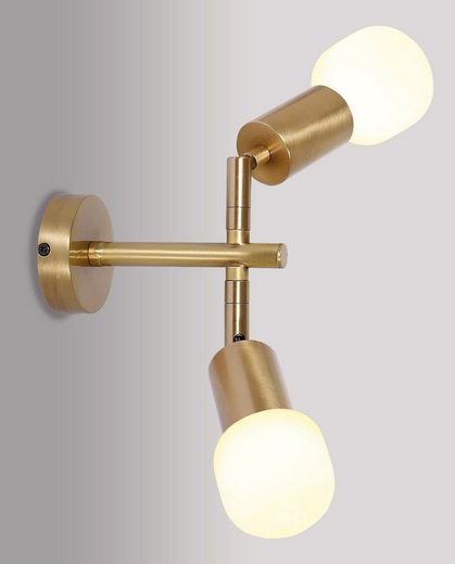 Licht-Erlebnisse Wandstrahler »MILO«, Spot Lampe Messing inkl. LED in Bronze hell Handarbeit Bad Wohnzimmer