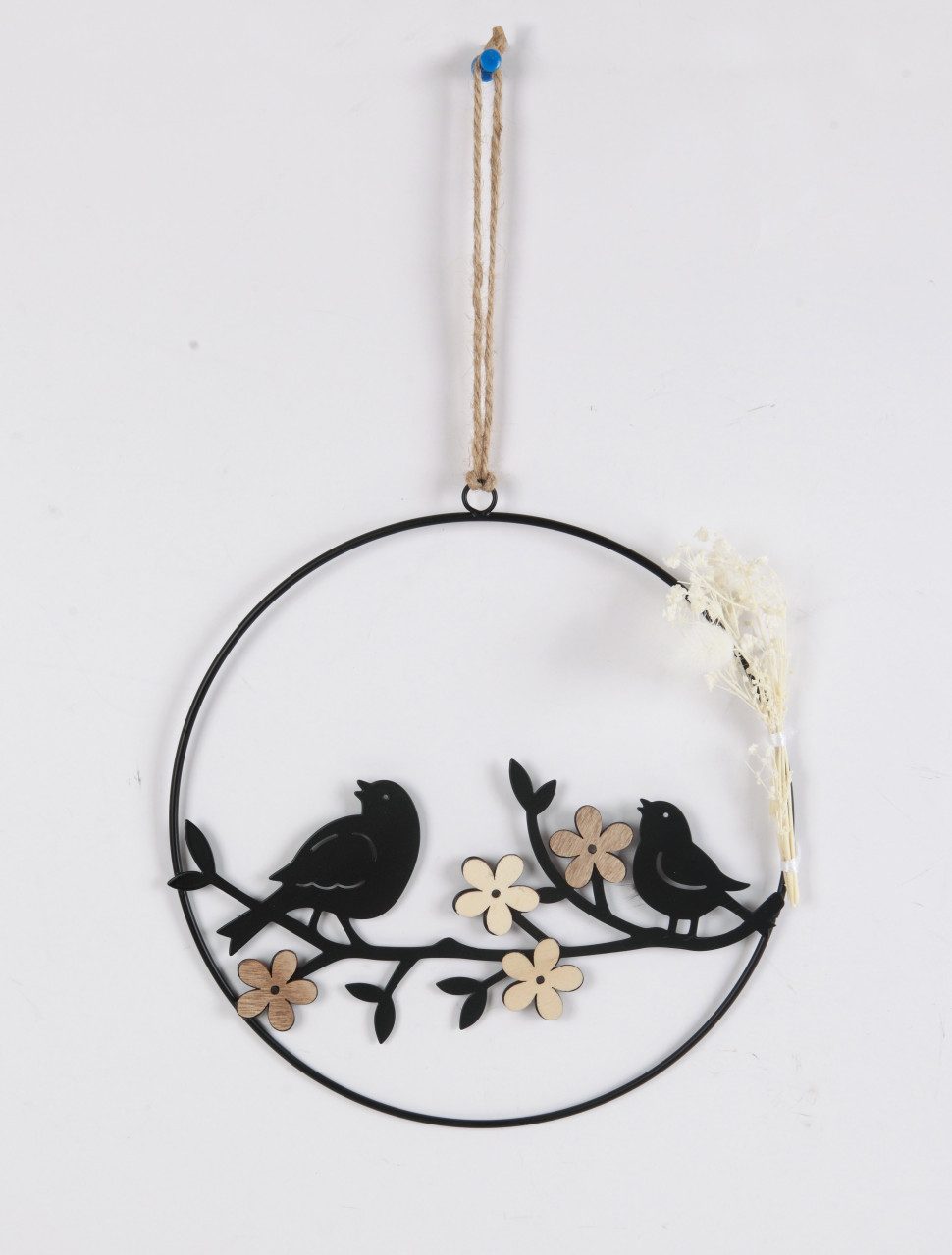 Trend Line Dekokranz TrendLine Aufhänger Metall mit Niete Vögel 23 cm günstig online kaufen
