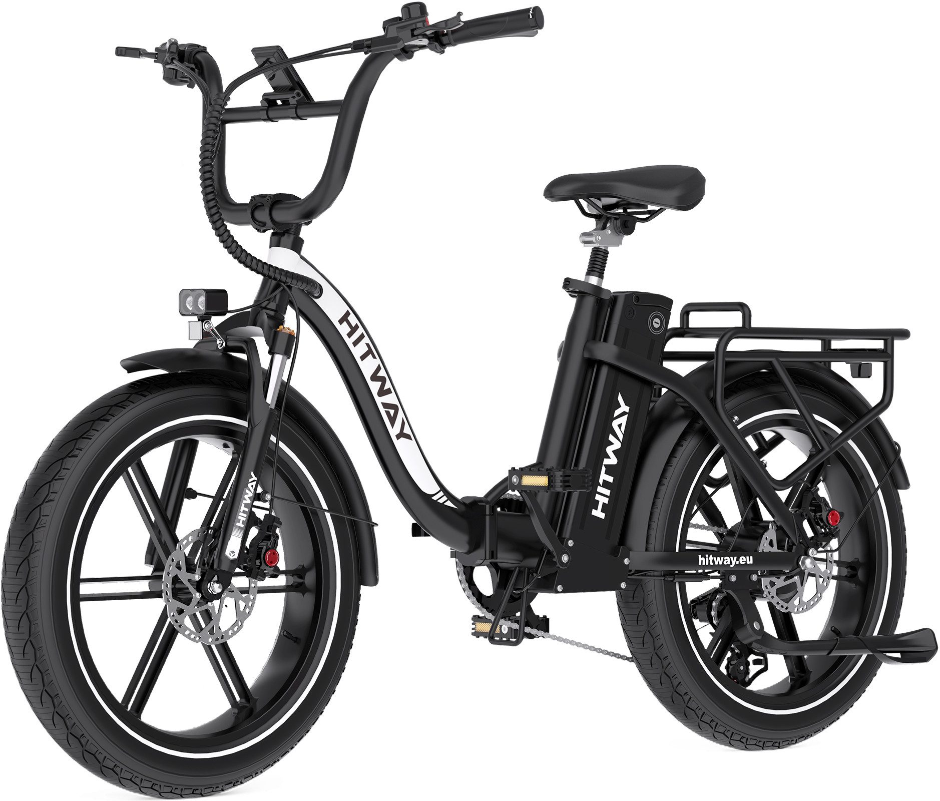 HITWAY E-Bike Faltrad 20*4,0 zoll Elektrofahrrad mit 48V18Ah Akku bis 70-140km, 7 Gang shimano shimano Schaltwerk, Kettenschaltung, 250W Heckmotor, 864 Wh, Pedelec E Mountainbike mit StVZO APP NFC
