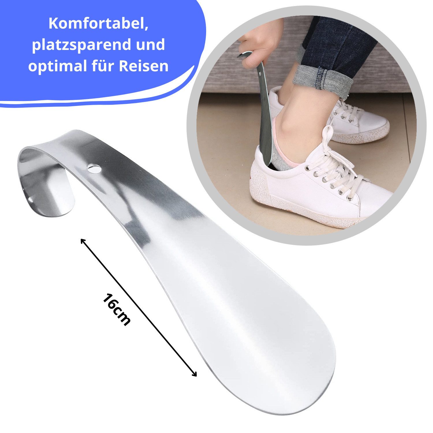 Langlauf Schuhbedarf Schuhlöffel Schuhanzieher Metall – robust, vernickelt, günstig online kaufen