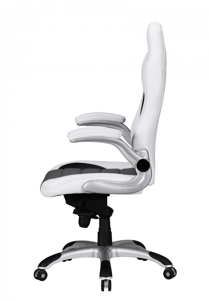 Moderner mit Chefsessel Chefsessel Schwarz BISATZIO Weiß Grau, - KADIMA | Komfort viel Weiß, DESIGN Bürostuhl