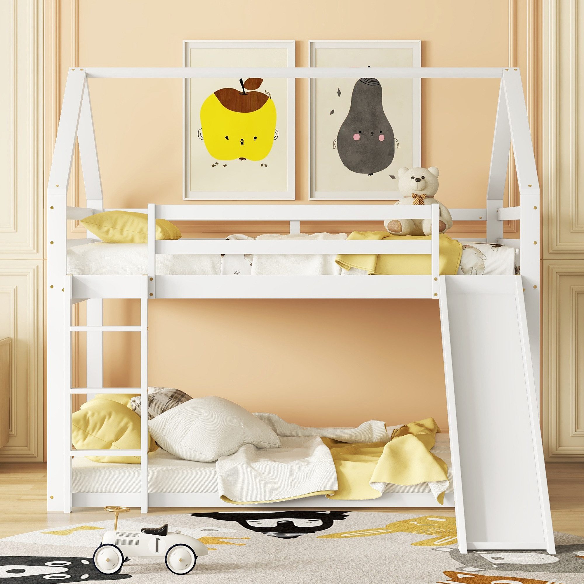 Flieks Etagenbett, Doppelbett Hochbett Kinderbett mit oberem Lattenrost 140 günstig online kaufen