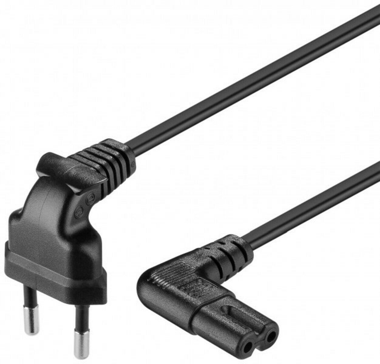 DSIT Serverschrank Stromkabel mit Eurostecker und Gerätebuchse C7 – Schwarz - 1 Meter
