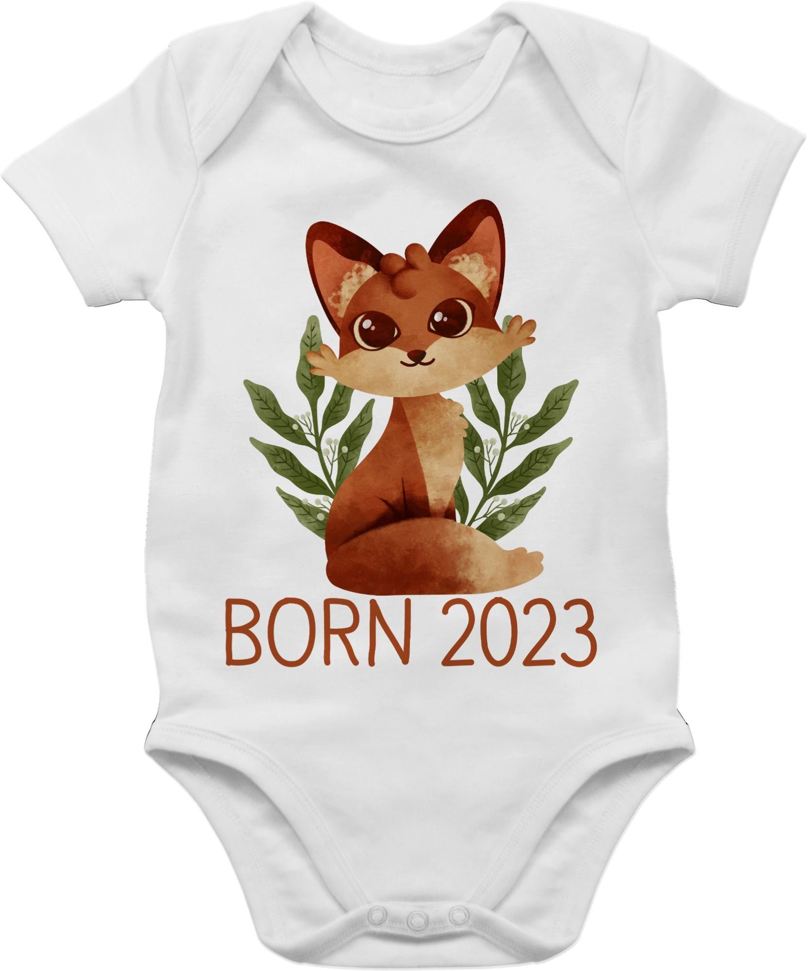 Shirtracer Shirtbody Fuchs Born 2023 Geschenk Geburt Zur Geburt 1 Weiß