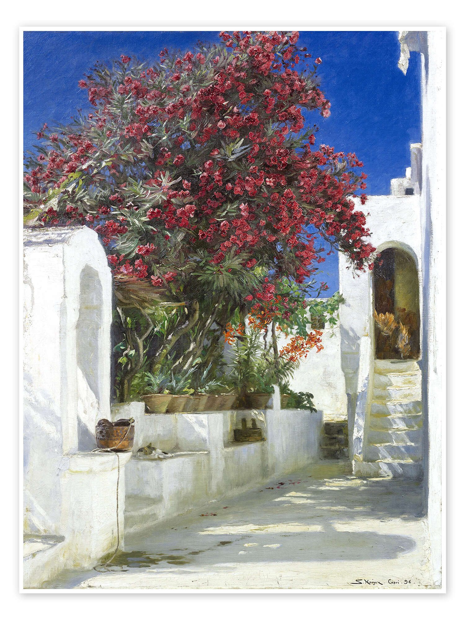 Posterlounge Wandbild Oleander in voller Blüte, Peder Severin Krøyer, erhältlich als Poster, Leinwandbild, Wandsticker oder Acrylglasbild