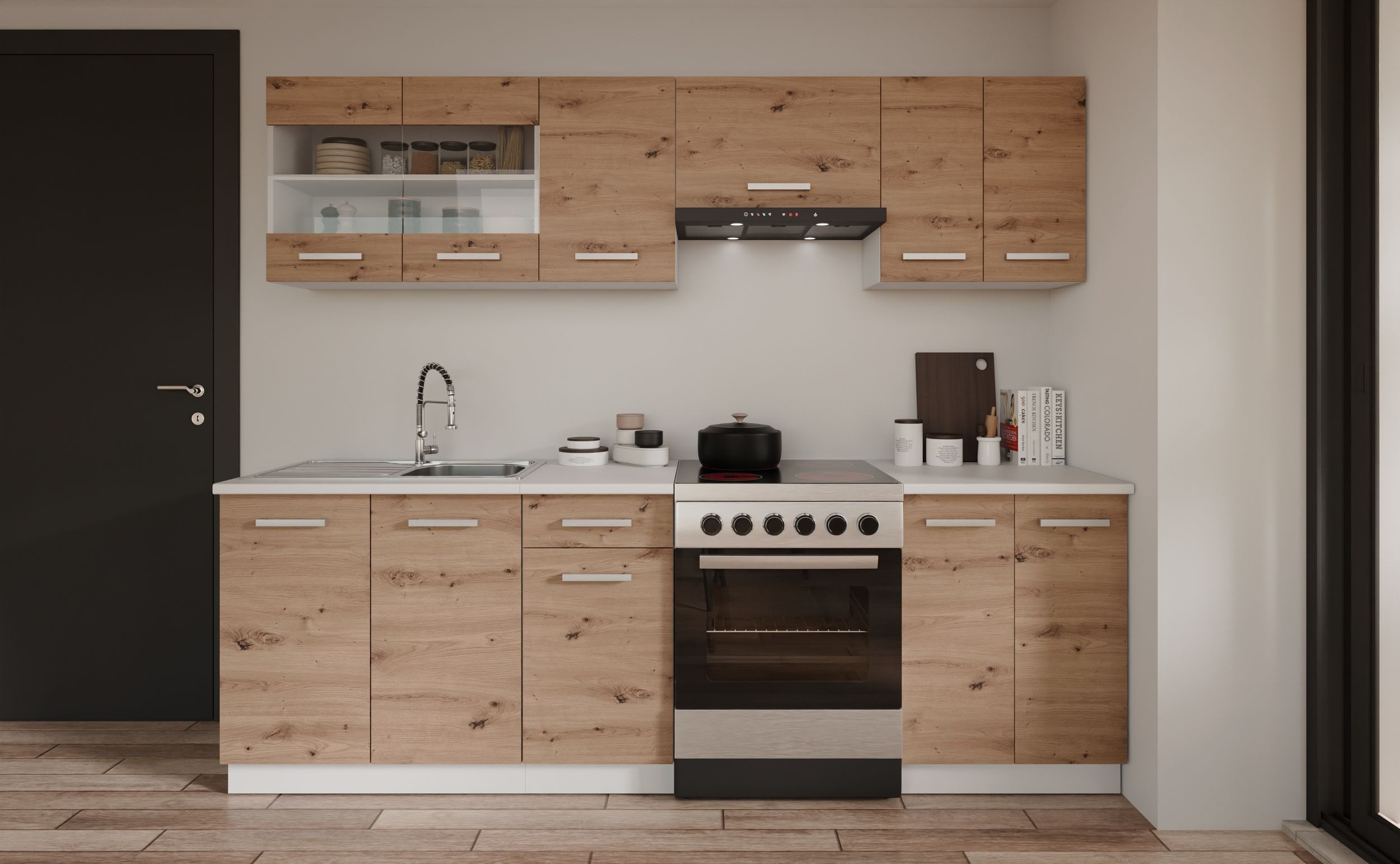 Küchen-Preisbombe Küchenzeile Küche Robby 240 cm Küchenzeile Küchenblock Si günstig online kaufen