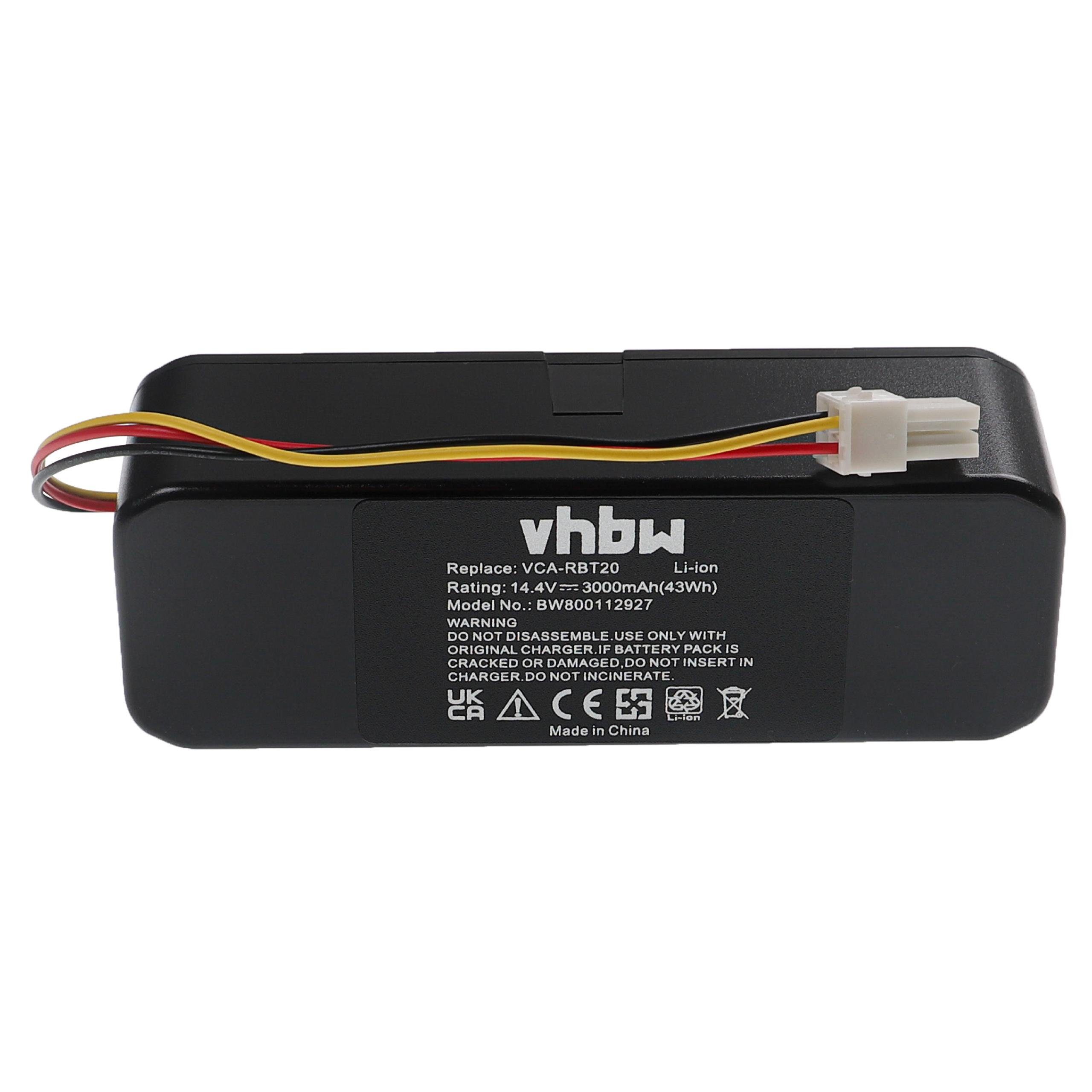vhbw Akku passend für Samsung Navibot SR8896, SR8897, SR8877, SR8895, Staubsauger-Akku Akku Li-Ion 3000 mAh (14,4 V, 1 St), Leistungsfähiger Austausch-Akku für Ihren Saugroboter