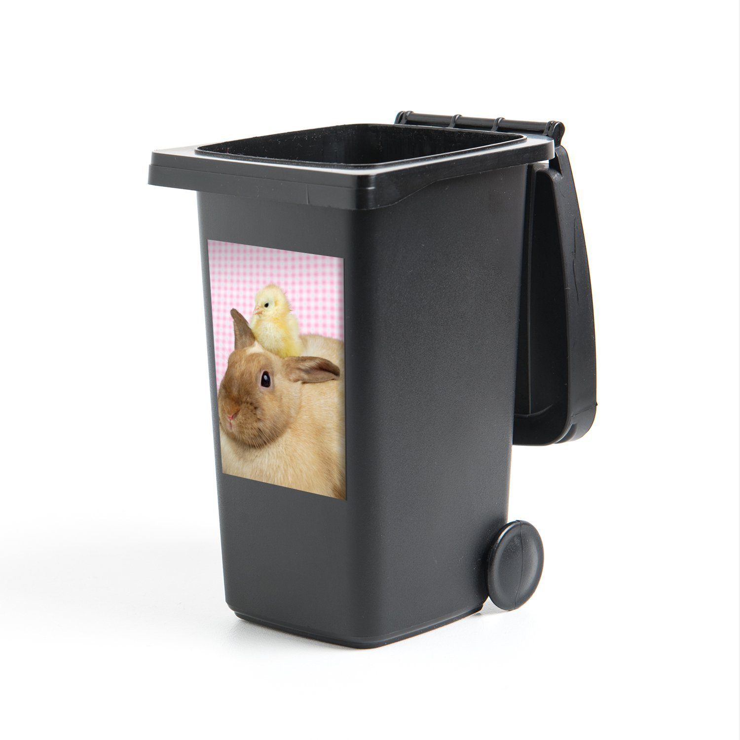 MuchoWow Wandsticker Ente - Kaninchen - Huhn (1 St), Mülleimer-aufkleber, Mülltonne, Sticker, Container, Abfalbehälter