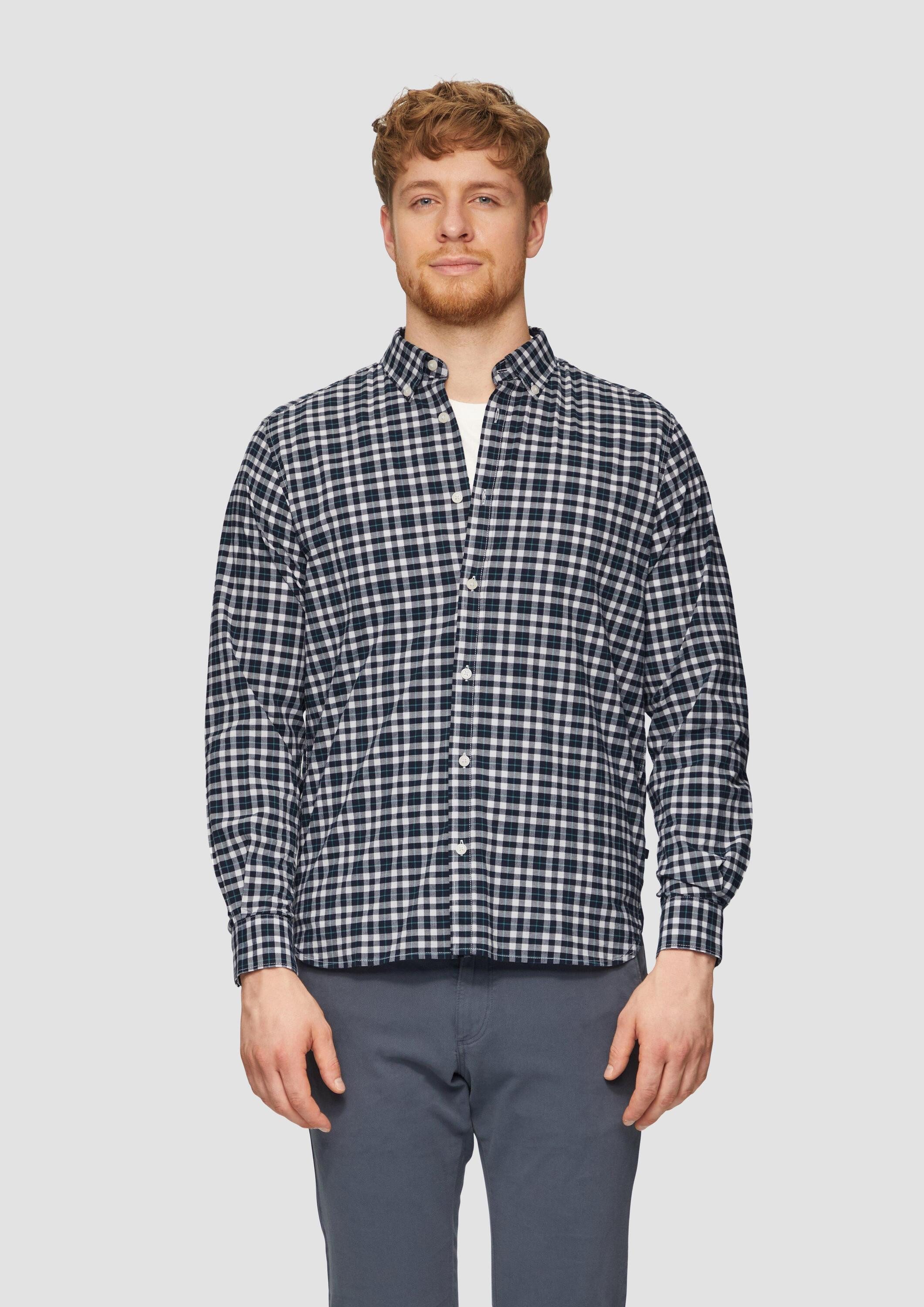 s.Oliver Langarmhemd Hemd Regular Fit: Kariertes Hemd mit Button-Down-Krage günstig online kaufen