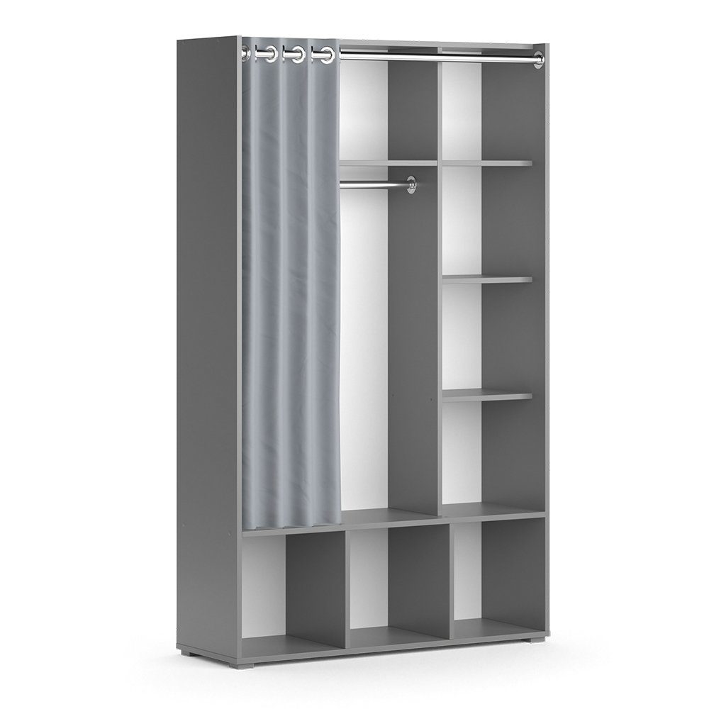 Vicco Kleiderschrank Luigi, Grau, 105.8 x günstig online kaufen