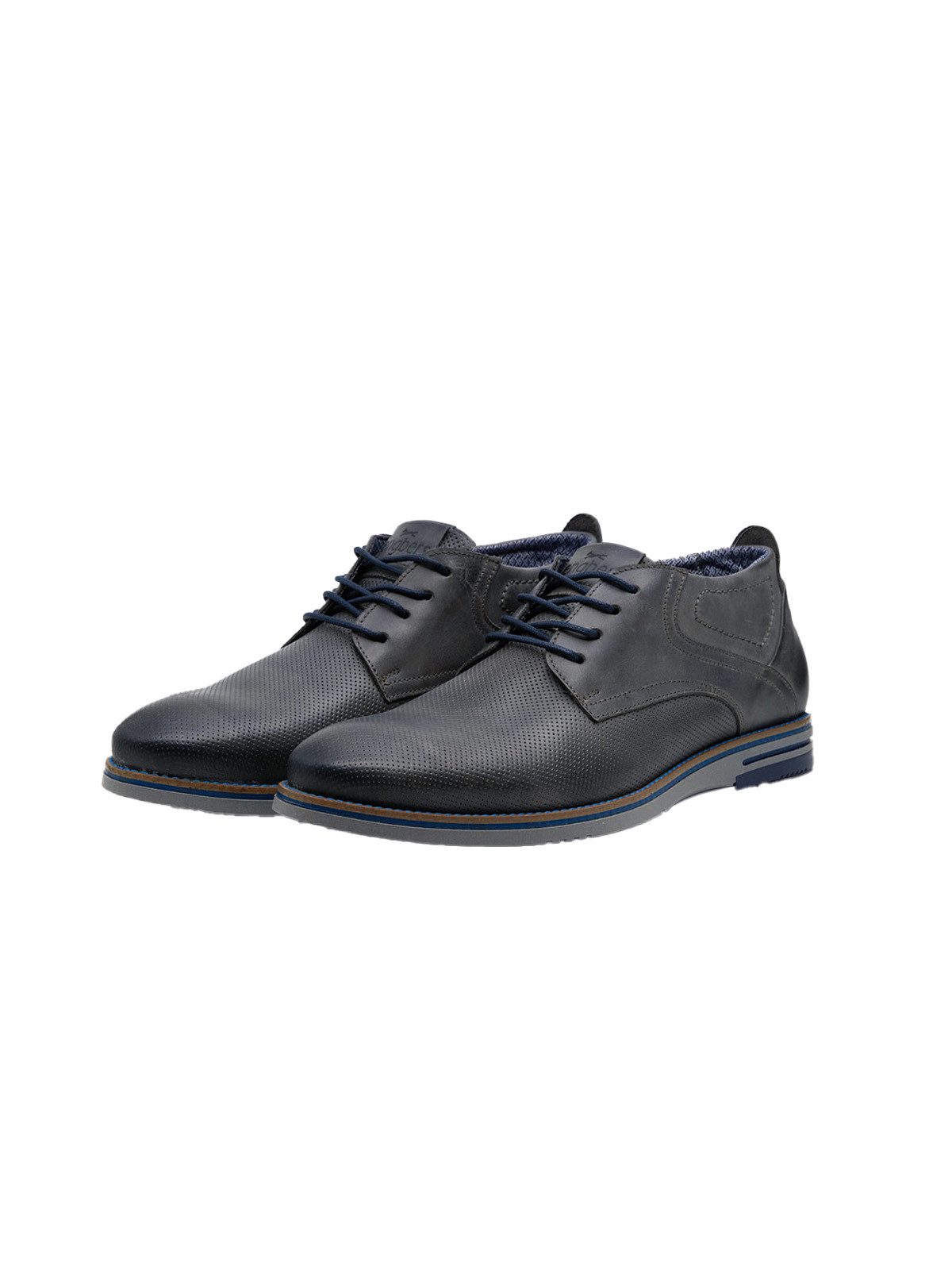 Engbers Herren Boots aus Leder, Grau Stiefelette