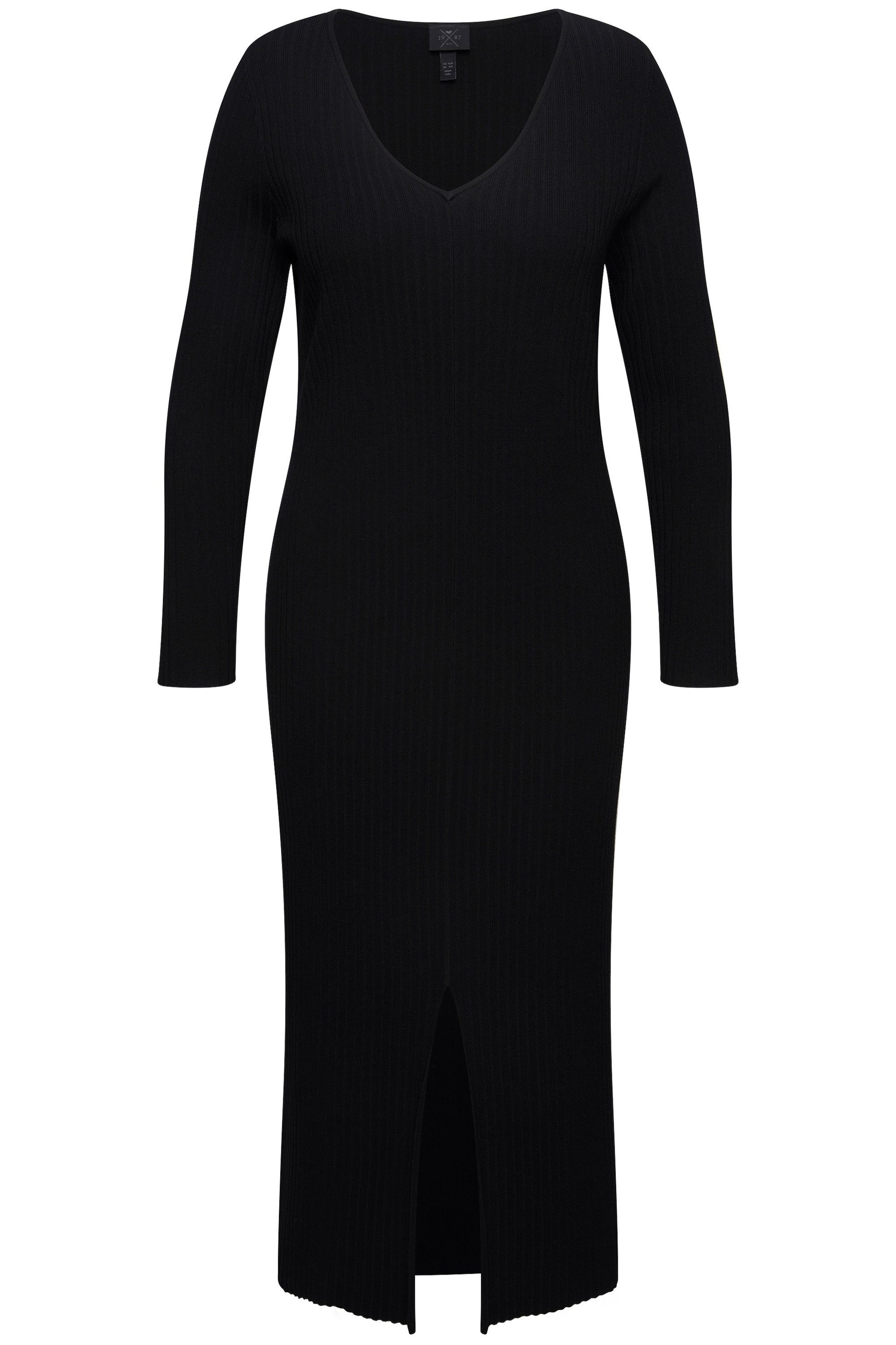 Ulla Popken Jerseykleid Maxi-Strickkleid Rippstrick Slim günstig online kaufen