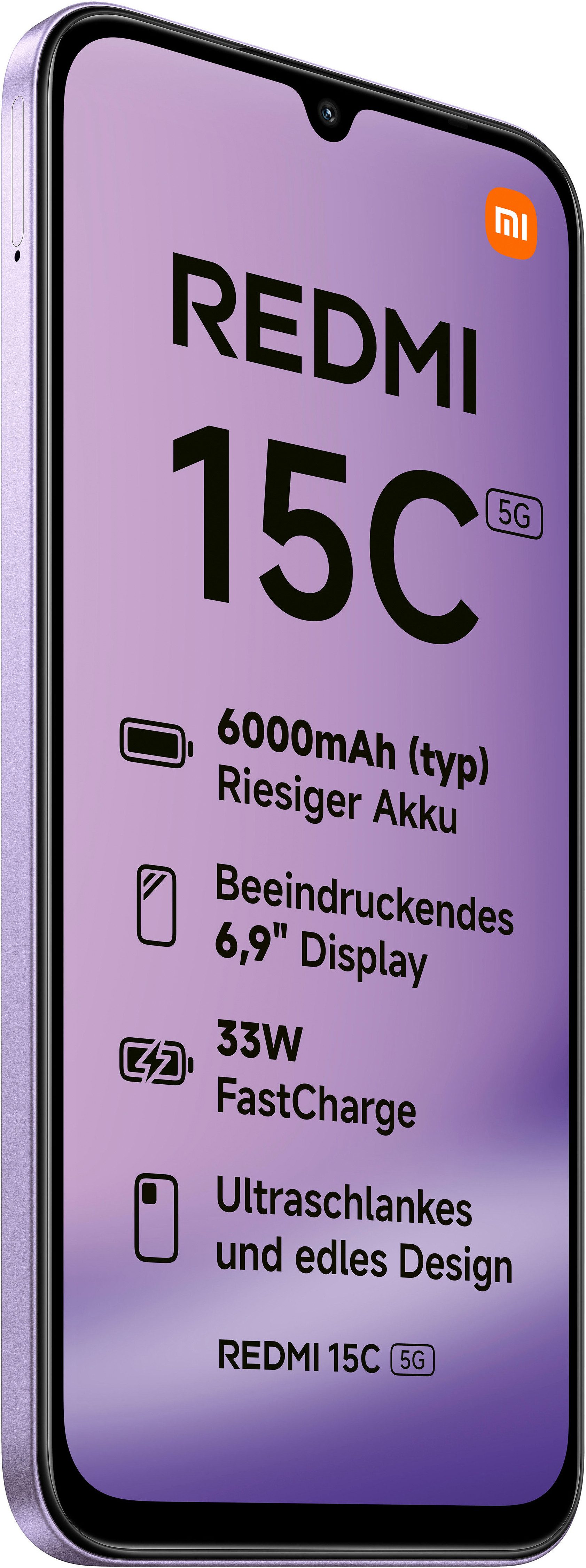 Xiaomi Redmi 15C 5G 4+128GB Smartphone (17,52 cm/6,9 Zoll, 128 GB Speicherplatz, 50 MP Kamera)