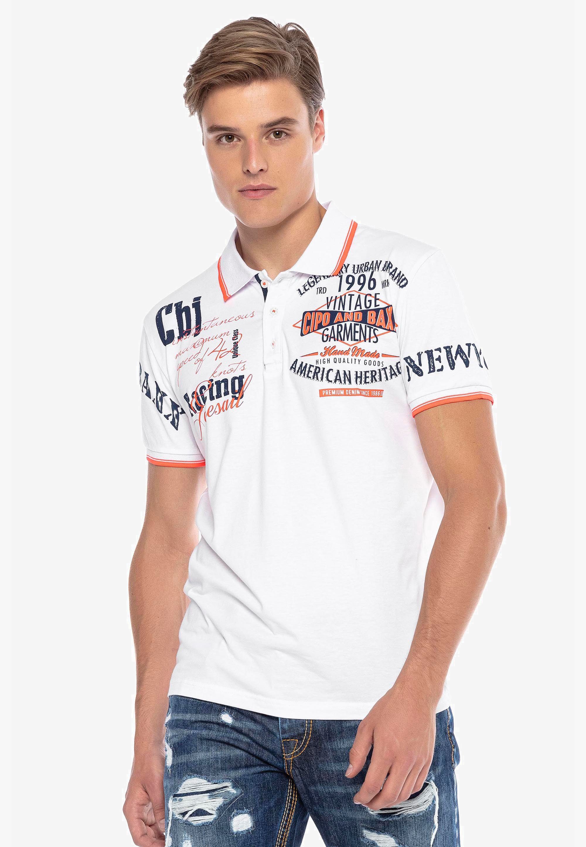 Cipo mit weiß Print trendigem Baxx Poloshirt &