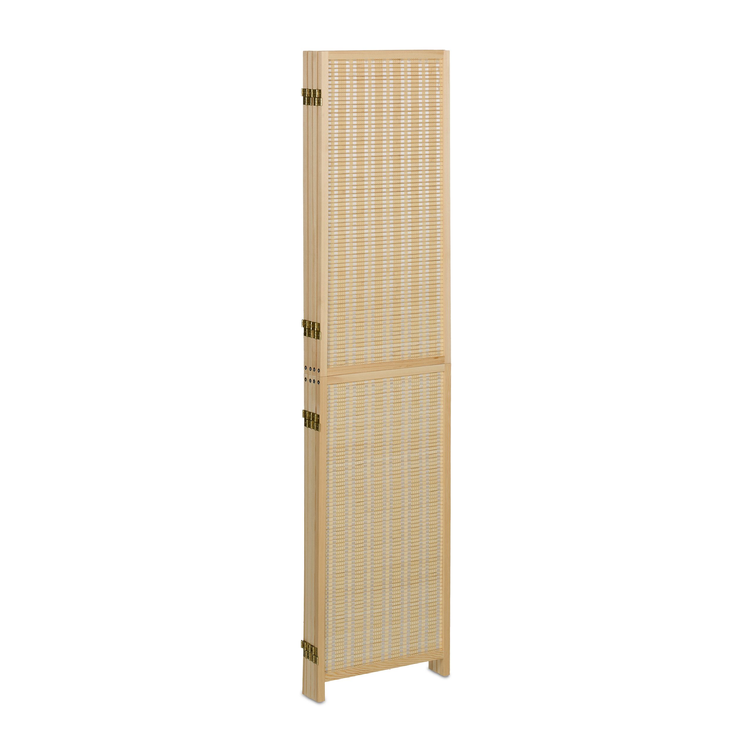 relaxdays Paravent Bambus Paravent 4-teilig (4 St) – Bild 5 von 5