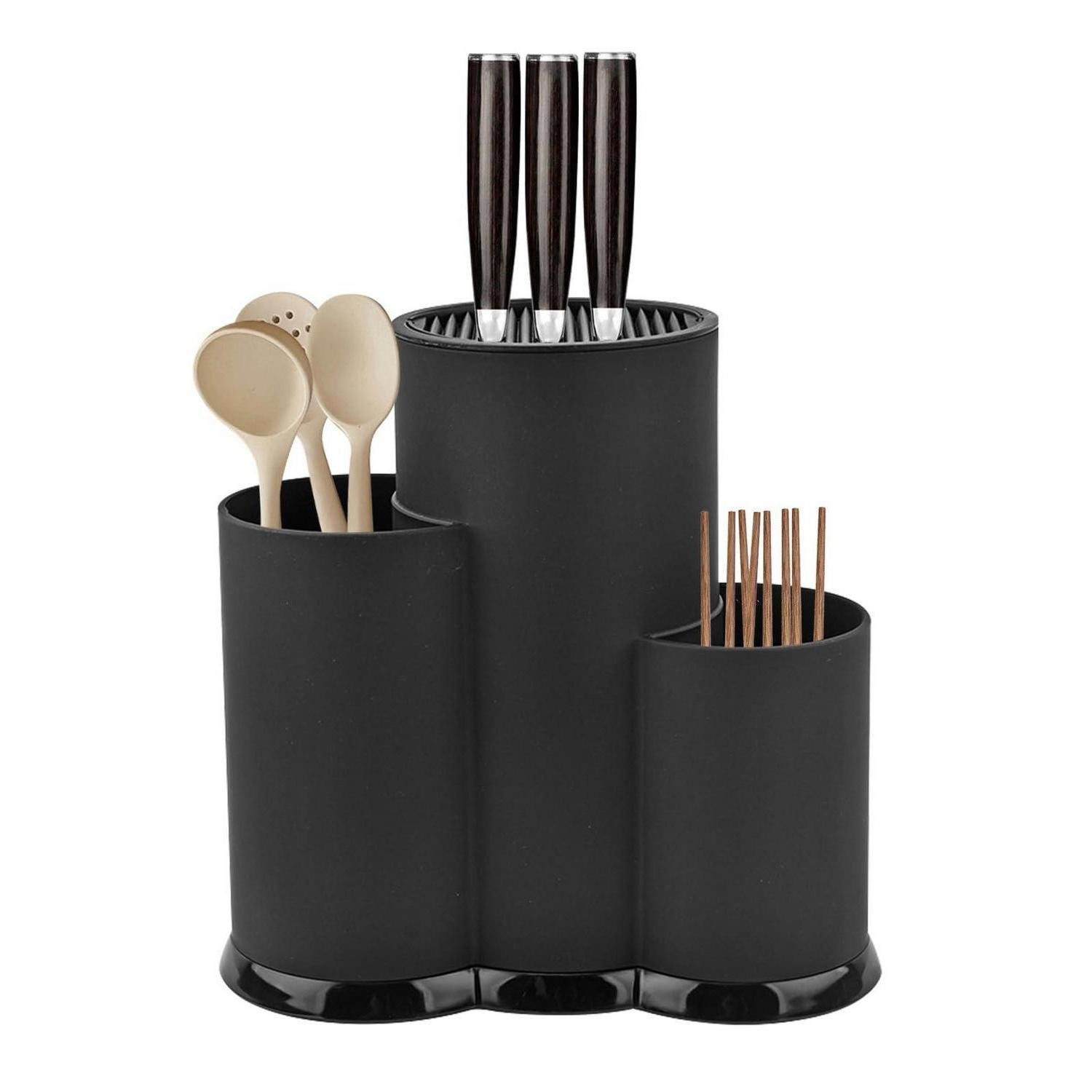 LuxusKollektion Messerblock 3-in-1 Messerblock Rund Schwarz