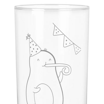 Mr. & Mrs. Panda Glas 400 ml Avocado Party - Transparent - Geschenk, Feier, Bestanden, Vegg, Premium Glas, Unikat durch Gravur