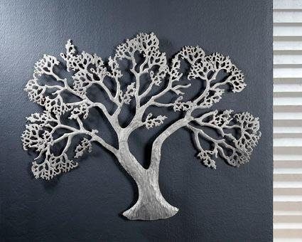 GILDE Wanddekoobjekt Wandrelief Baum, silber (1 St), Wanddeko, aus Metall, günstig online kaufen