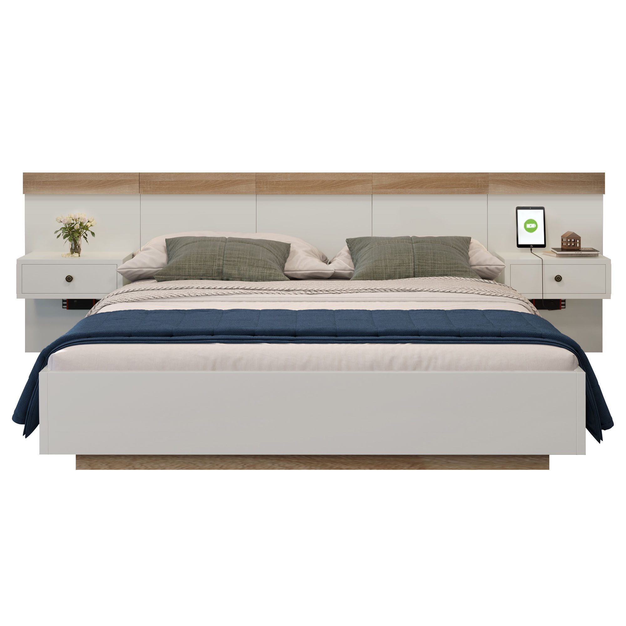 REDOM Massivholzbett Doppelbett Holzbett (Kiefernholz Doppelbett günstig online kaufen