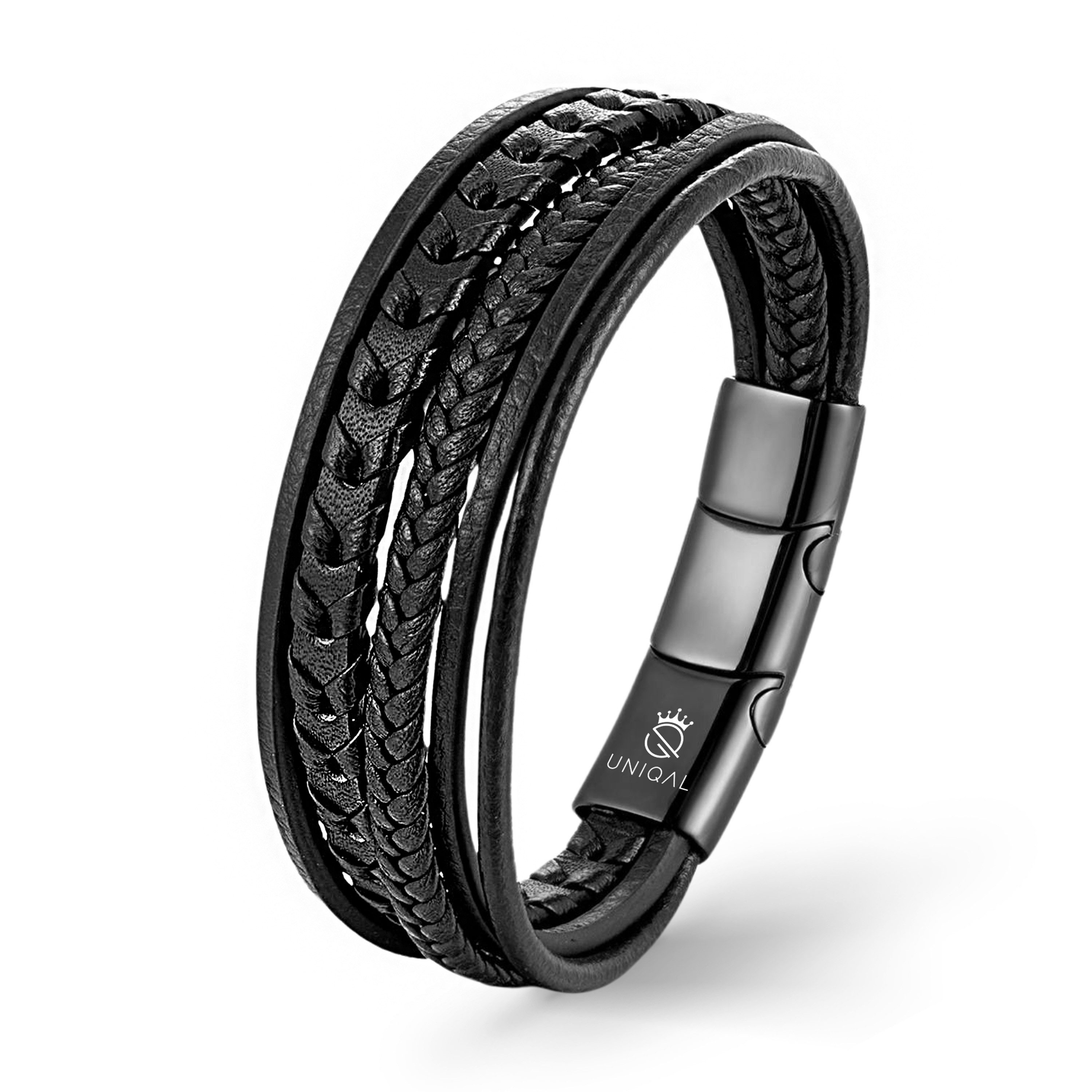 UNIQAL.de Lederarmband Lederarmband Herren "ARMARA" geflochten brown black günstig online kaufen