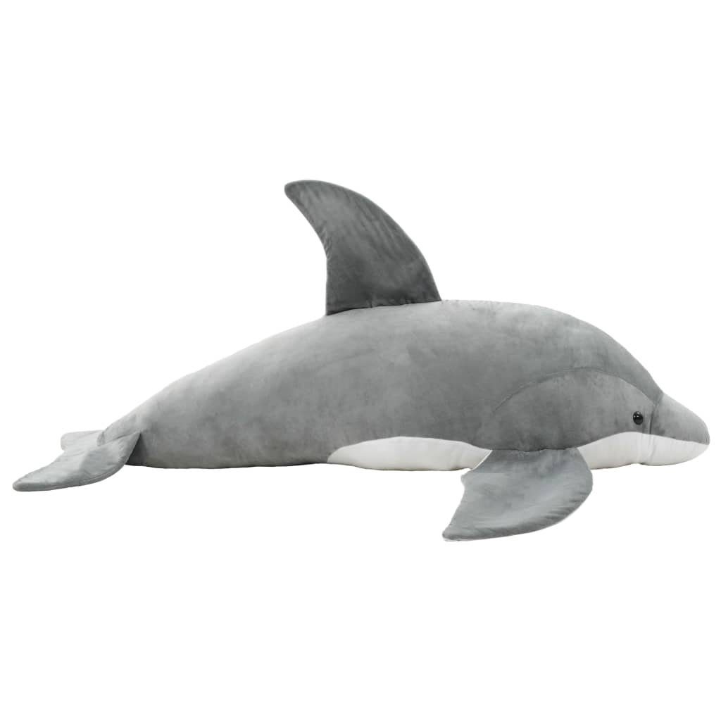 vidaXL Greifspielzeug Delfin Kuscheltier Plüsch Grau, Delphin Kuscheltier Plüsch Grau Plüschtier Stofftier Plüschspielzeug
