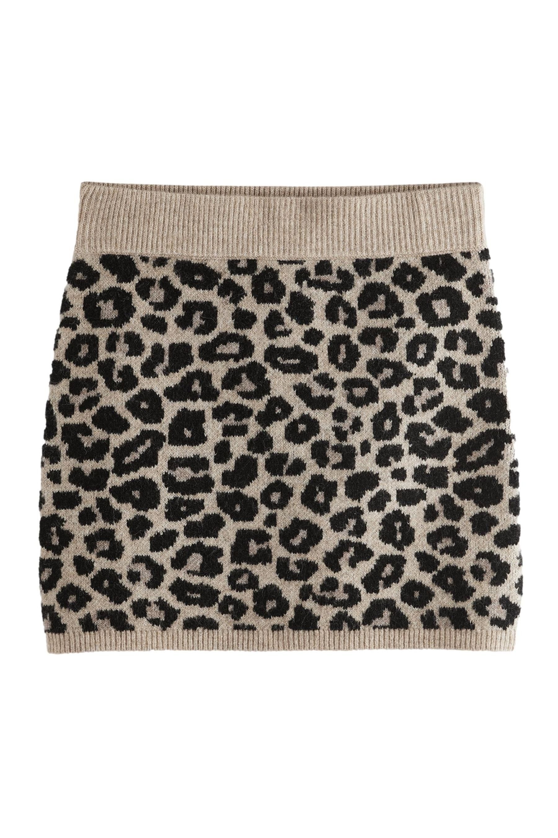 Next Minirock Gestrickter Minirock mit Leopardenmuster günstig online kaufen