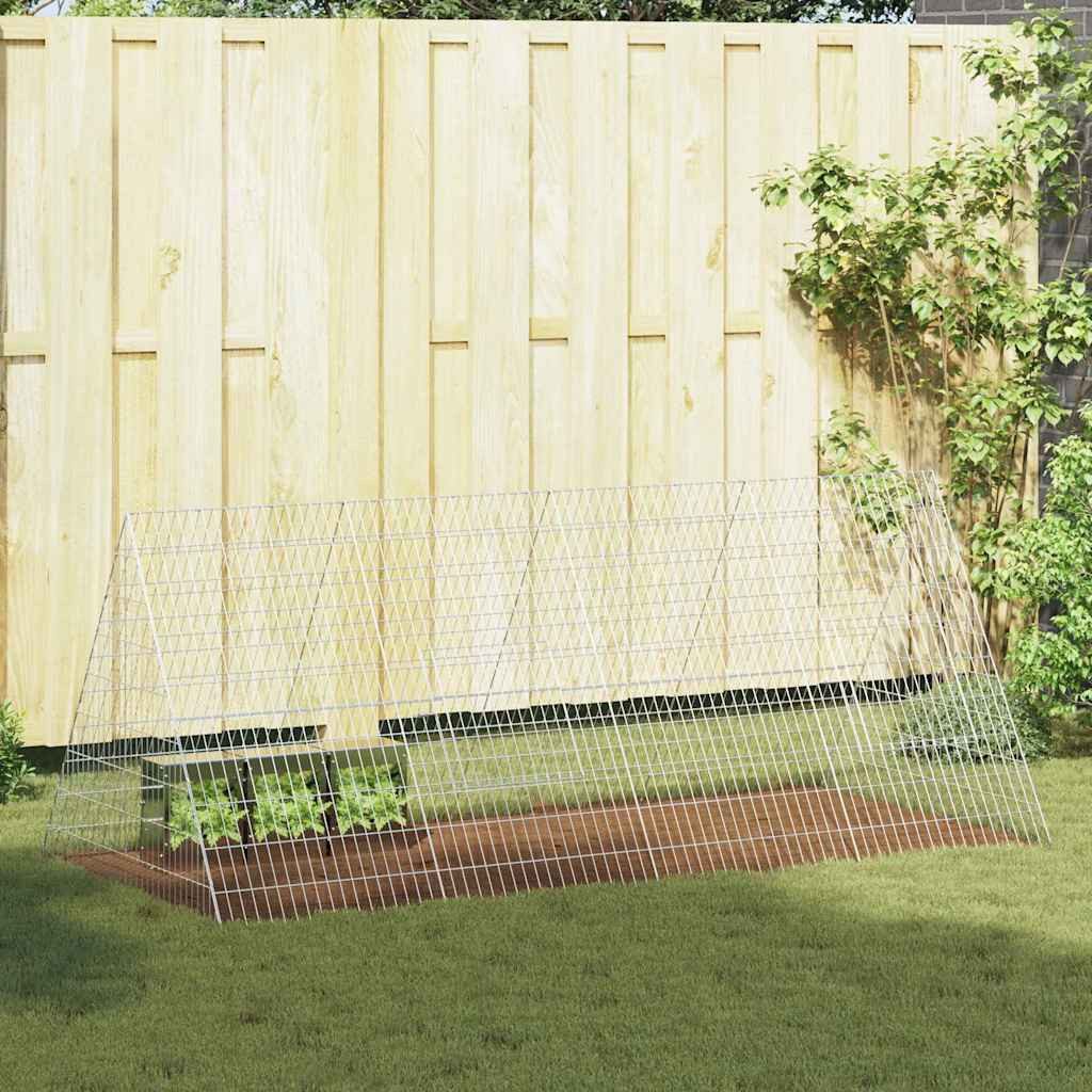vidaXL Kleintierkäfig, Hasenkäfig Silber 215 x 100 x 85 cm Verzinkter Stahl