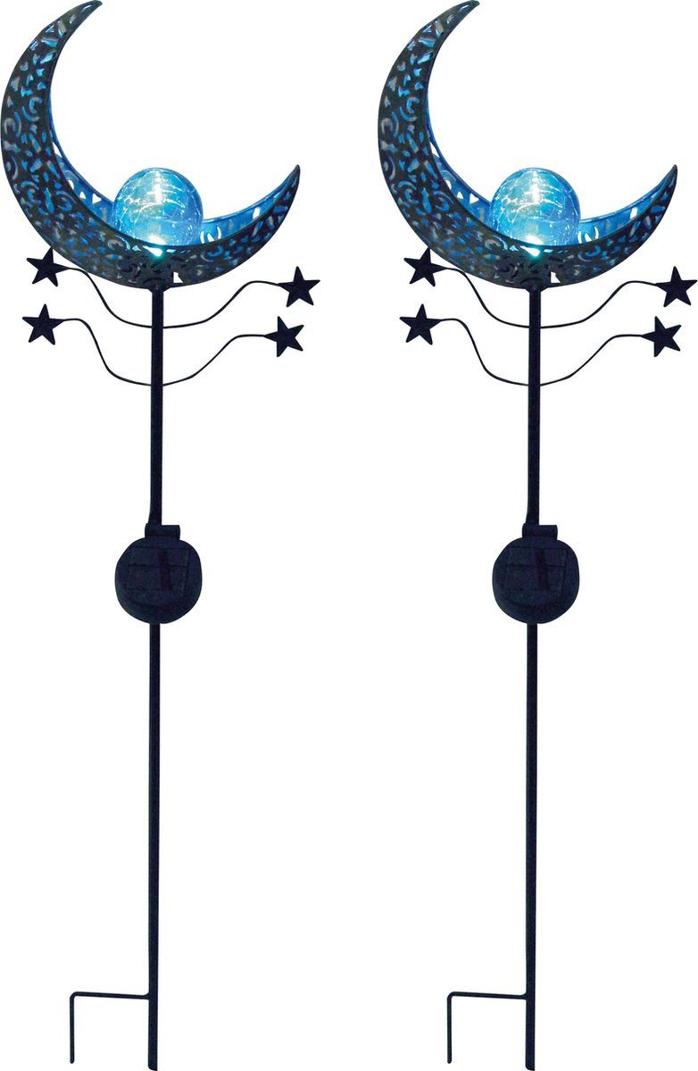 Luxform Gartenleuchte Solar-Erdspieß-Gartenlampe - Mandala - 2 Stück, LED fest integriert, Dekoratives Gartenornament