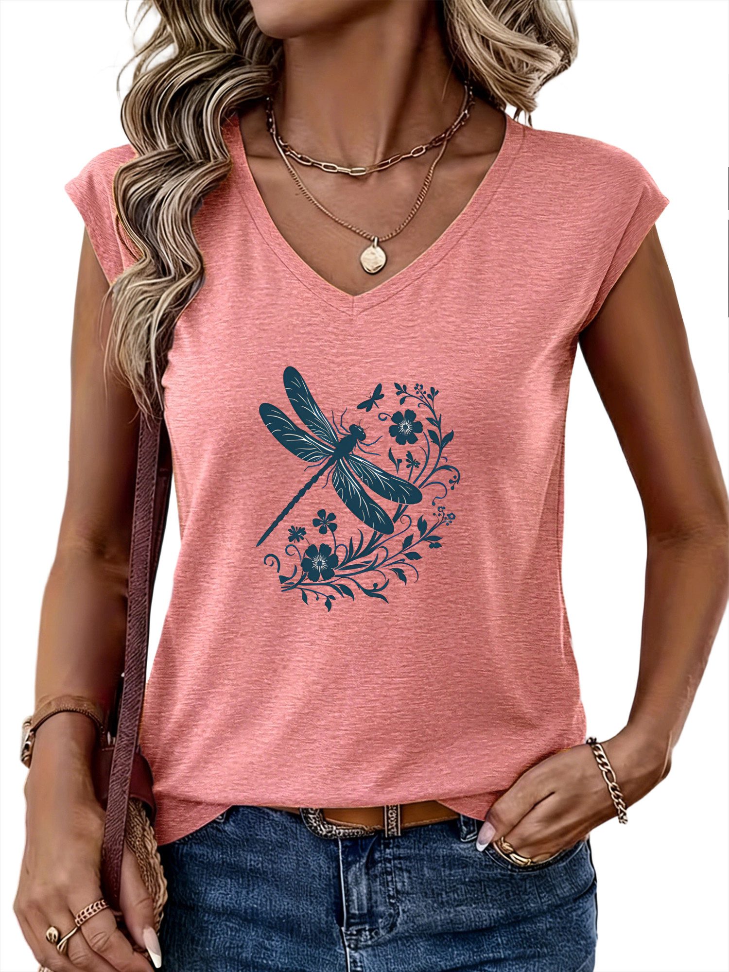PYLIKE Tanktop Damen bequemes Sommer Ärmellos Tanktop Locker Hellgrau Print-Shirt Bequem für Freizeit und Büro,Strandurlaub