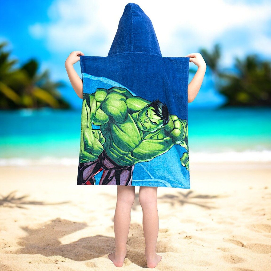 The AVENGERS Badeponcho Marvel, Baumwolle, mit Kapuze, Kinder Kapuzenhandtuch 50 x 115 cm