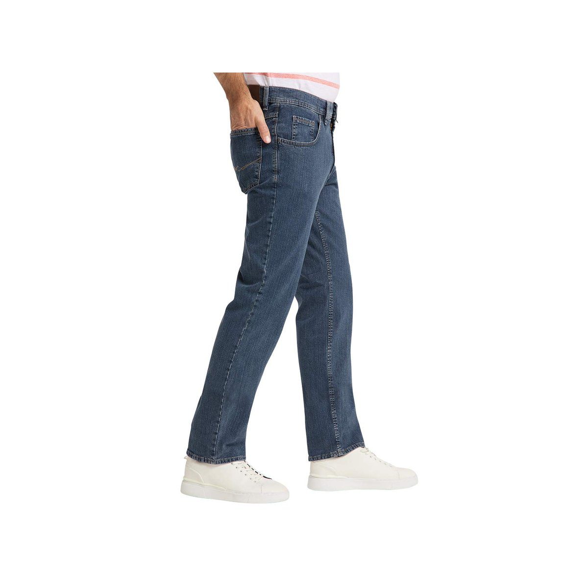 blau Pionier 5-Pocket-Jeans (1-tlg)