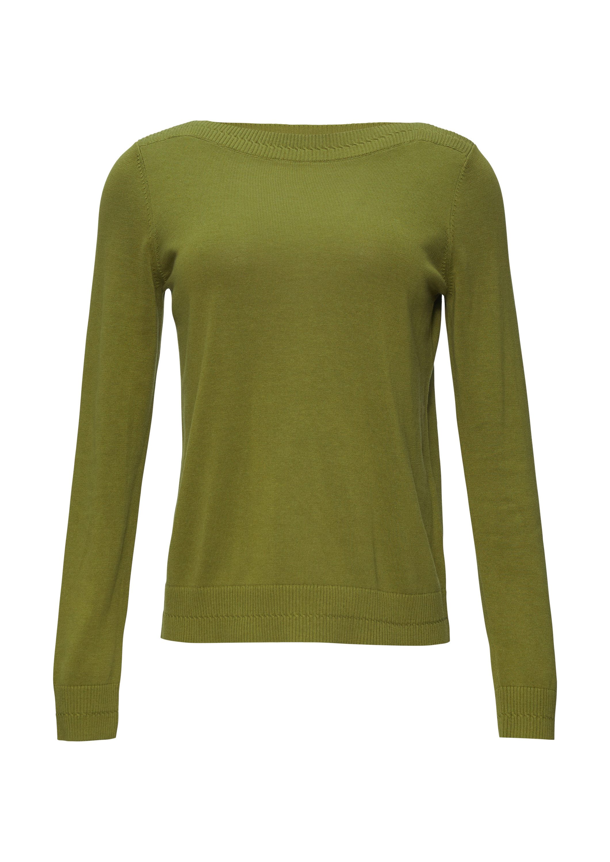 s.Oliver Longpullover Strickpullover Strickpullover mit U-Boot-Ausschnitt günstig online kaufen