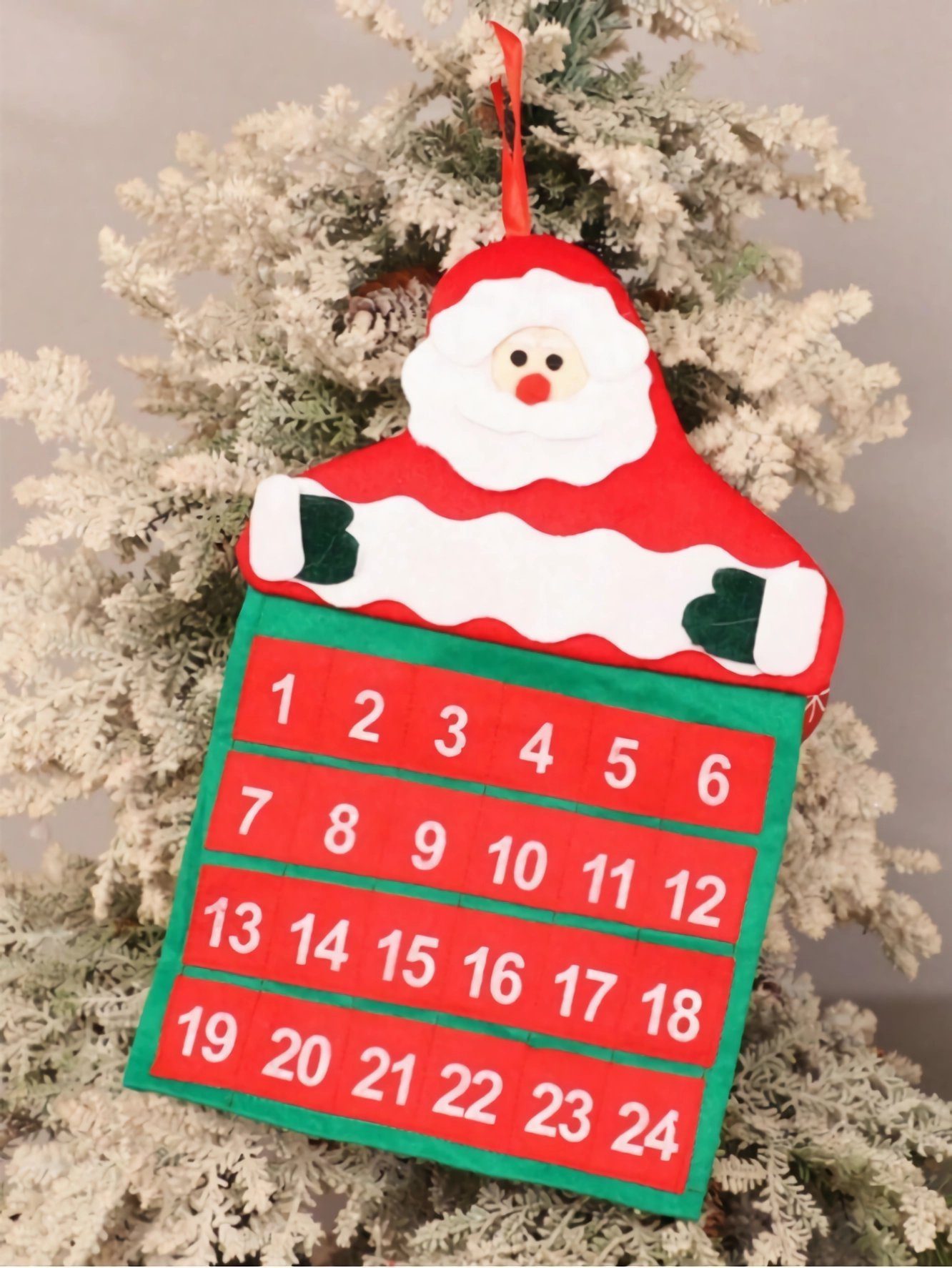 Weihnachtsmann Countdown Adventskalender Dekoration zur mit Cartoon Aufhängeloch, Coonoor