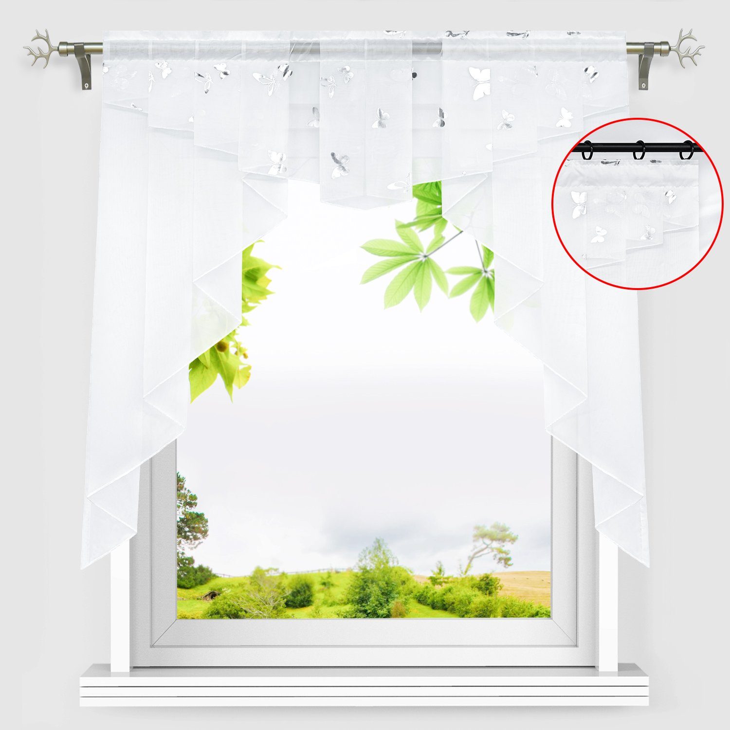 Joyswahl Scheibengardine (1 St), Stangendurchzug, transparent, Küche Bistro günstig online kaufen