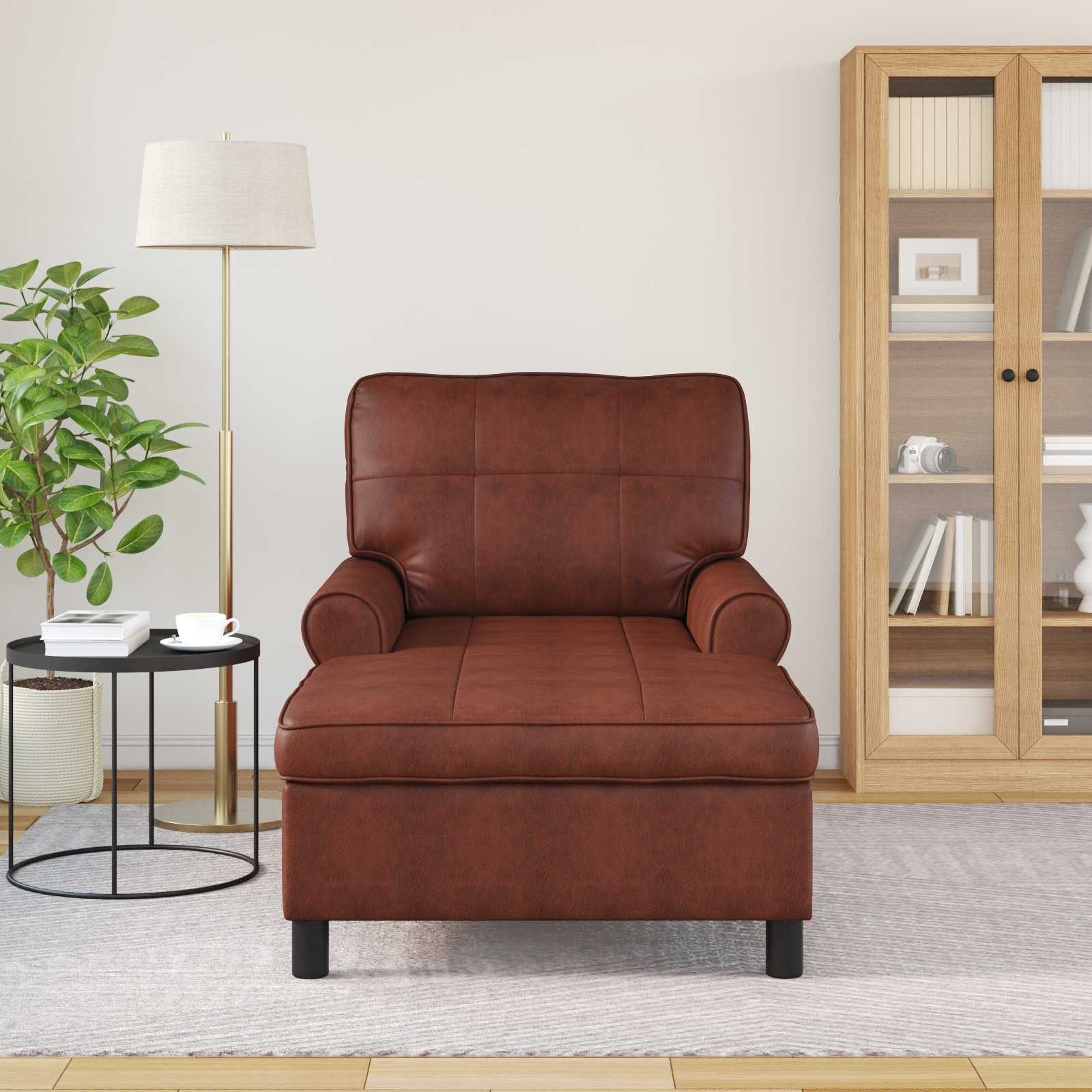 vidaXL Chaiselongue Lounge-Liege Glänzendes Braun 91 x 157 x 91 cm Kunstleder, 1 Teile