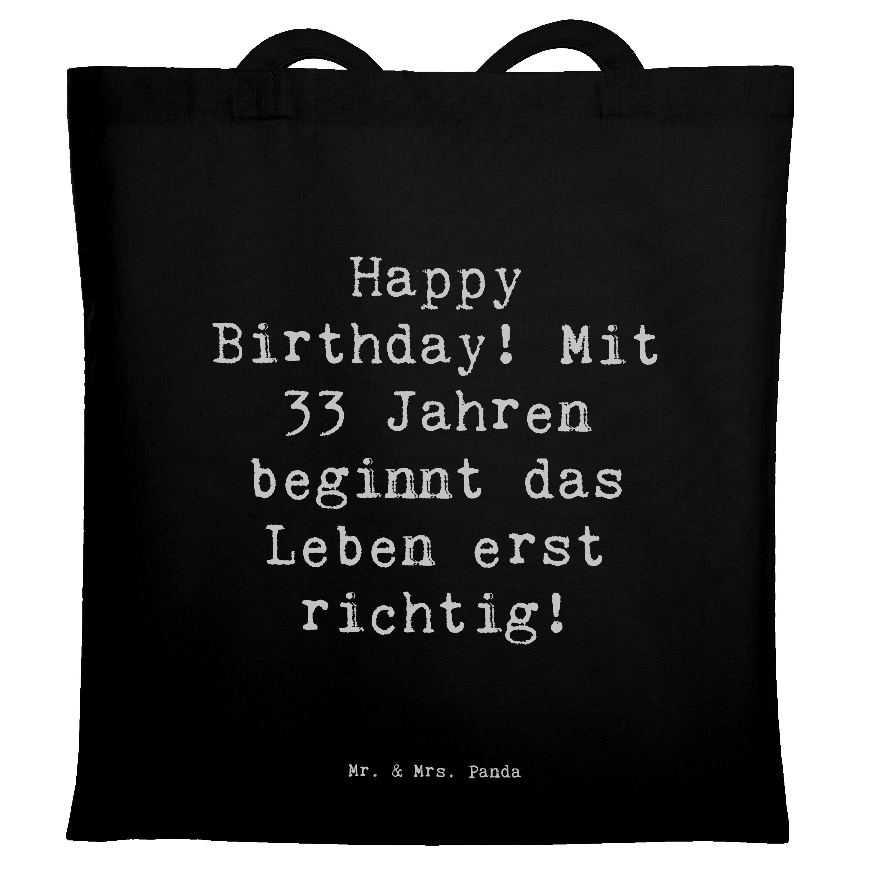 Tragetasche Spruch 33. Geburtstag - Schwarz - Geschenk, Chancen, handgefertigte G