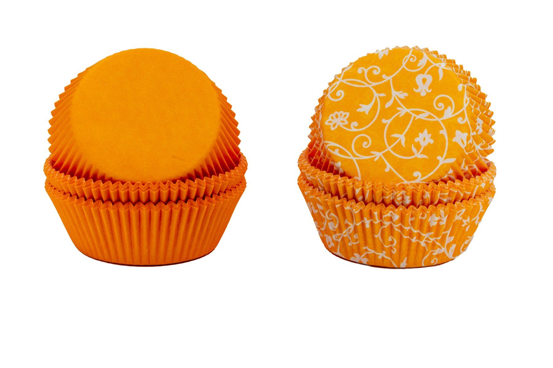 Demmler Muffinform Mango (Orange) mit & ohne Muster, Papier Muffinförmchen Set - Made in Germany