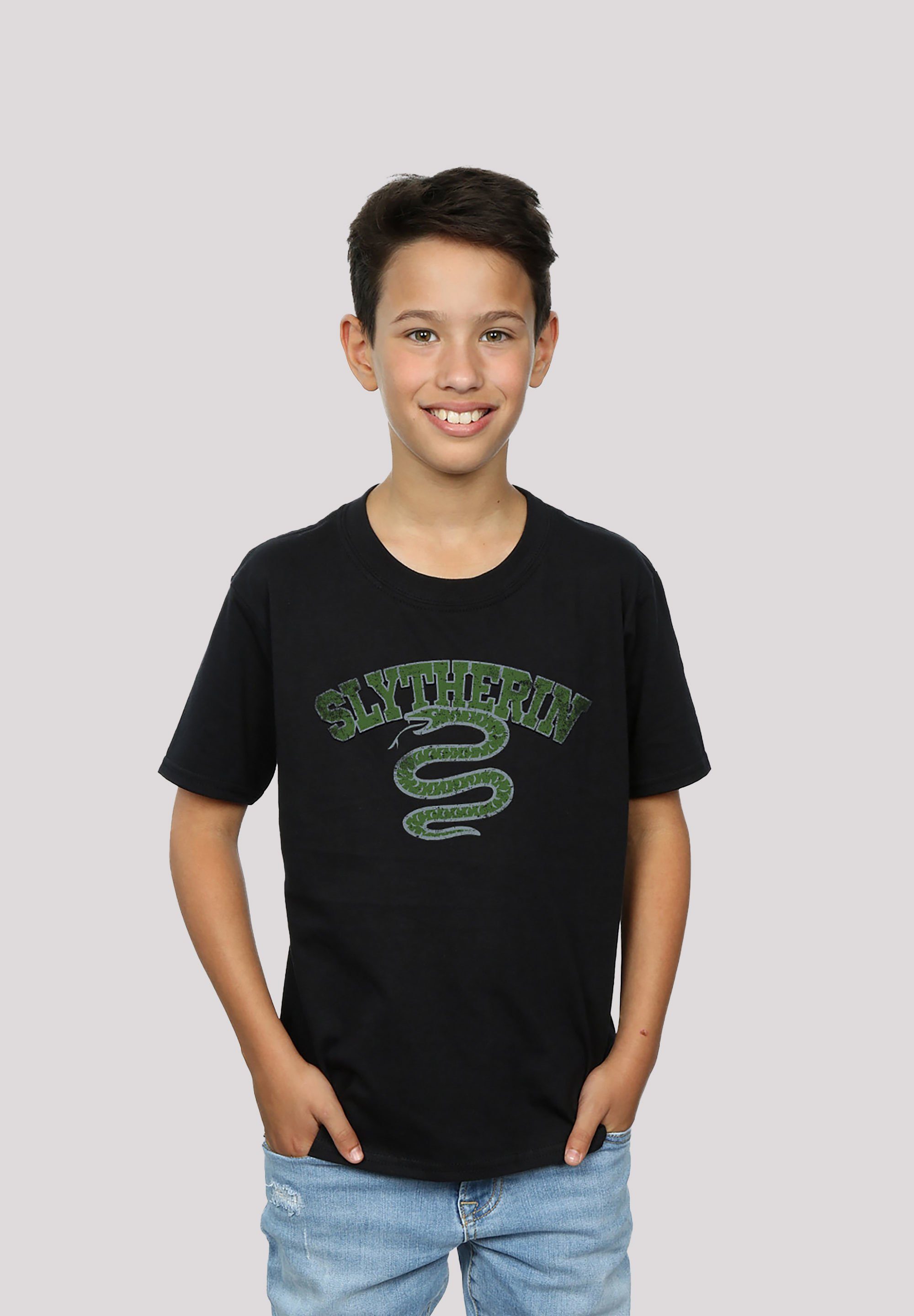 F4NT4STIC T-Shirt Harry Potter Slytherin Sport Wappen Print schwarz